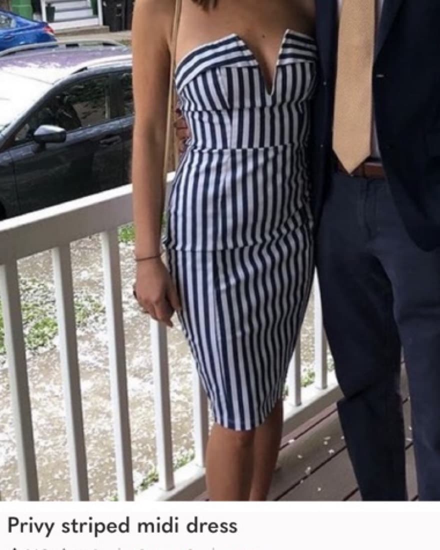Privy Striped Midi Dress - Image 1