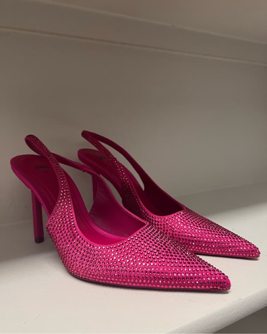 Zara Pink Rhinestone Heels - Image 1