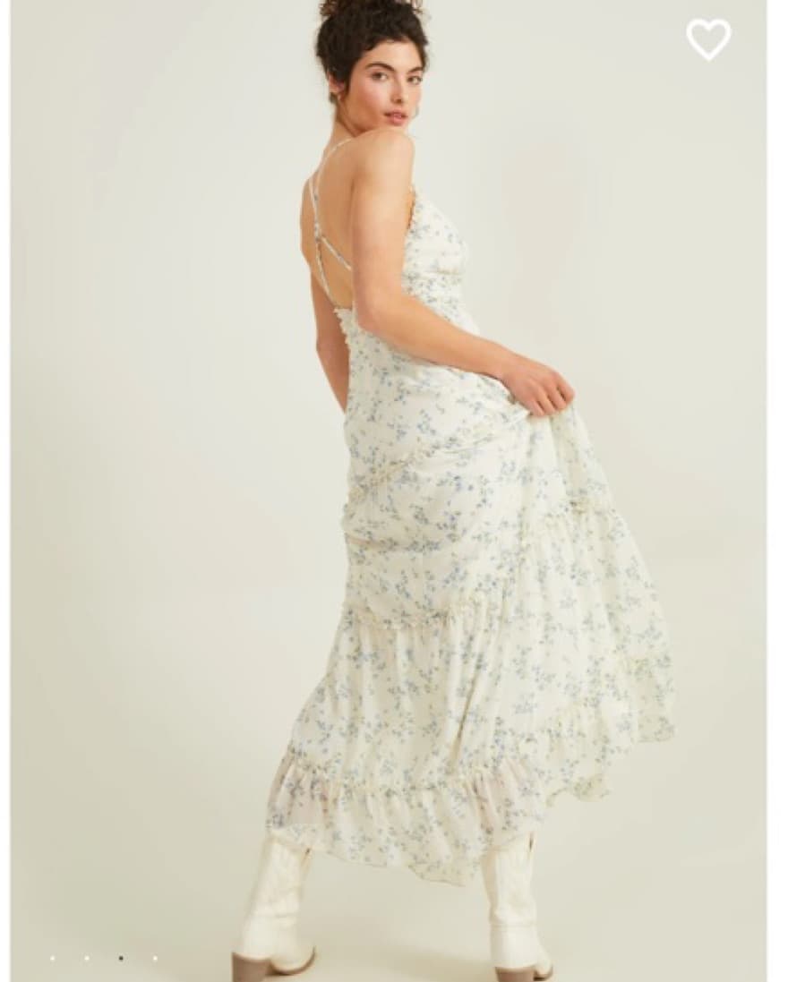 White Floral Maxi Dress - Image 2