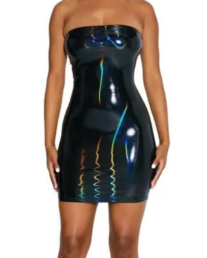 Strapless Vinyl Tube Dress - Image 1