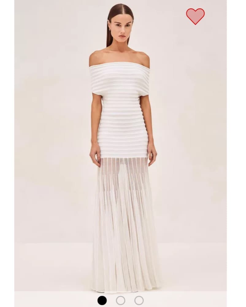 Alexis White Off-Shoulder Gown  - Image 1