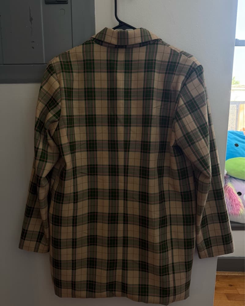Bandot Green&Pink Plaid Blazer Dress - Image 3