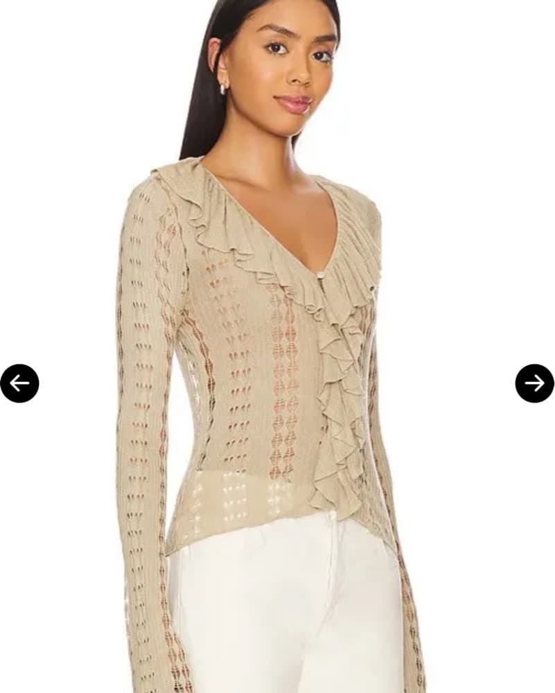 Elegant Ruffled Knit Top - Image 2