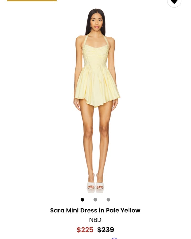 REVOLVE Mini Dress in butter Yellow - Image 1