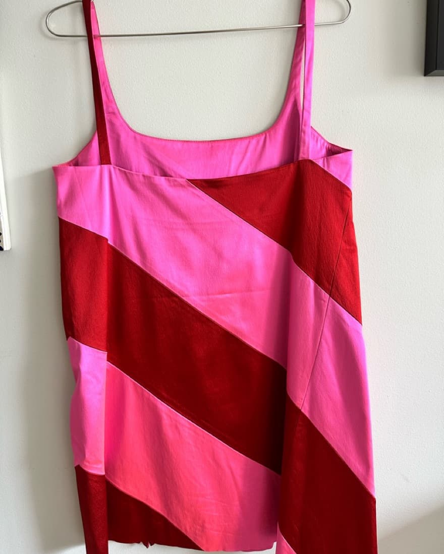 HOH Red/Pink Bright Paneled Slit Dress   - Image 3