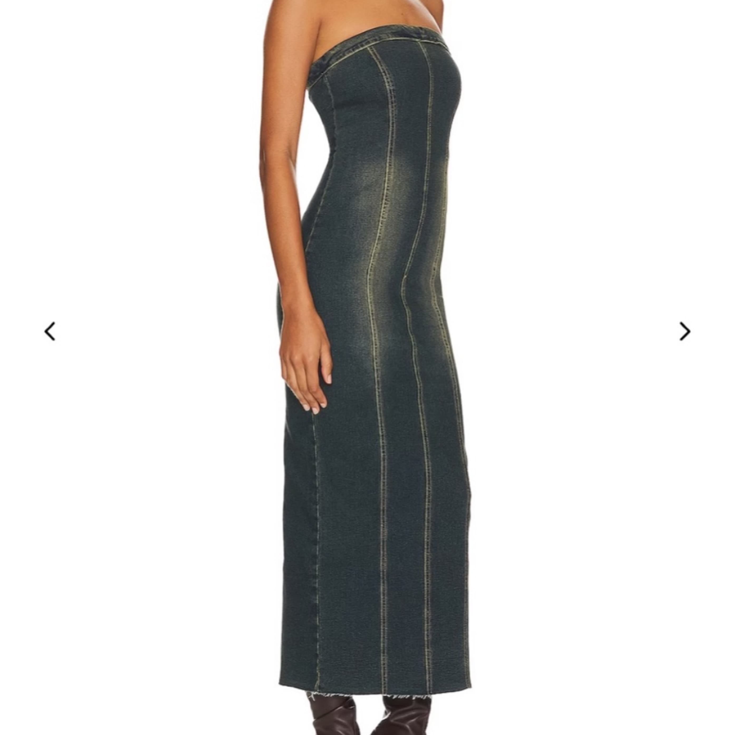 Strapless Denim Dress - Image 3