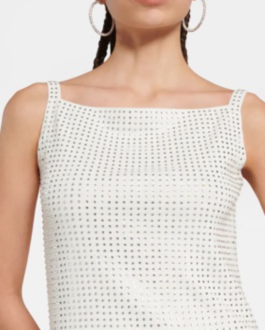 Aya Muse Backless White Rhinestone Dress - Image 5