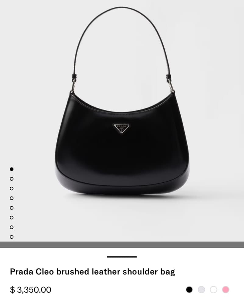 PRADA Cleo Brushed Leather Shoulder Bag - Image 3