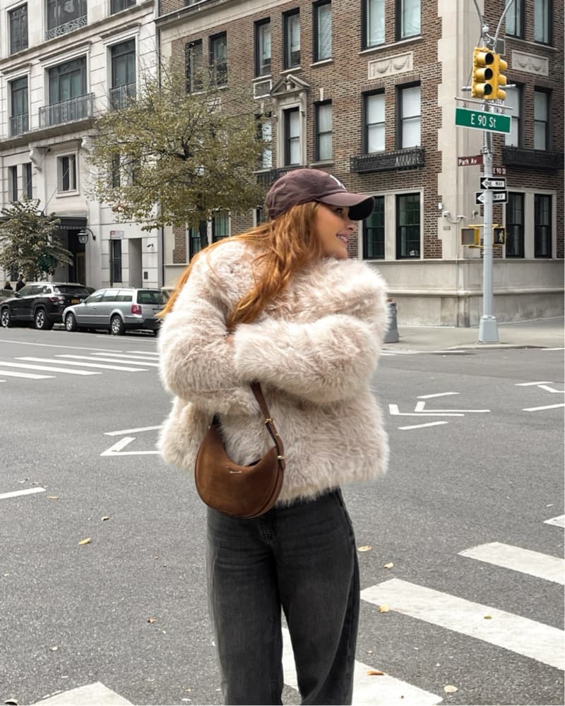 Beige Oversized Faux Fur Coat - Image 1