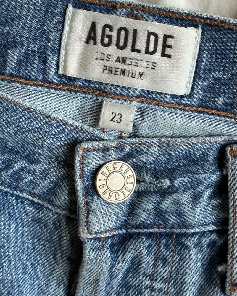 Agolde Vintage Blue Longer Cutoff Shorts - Image 3