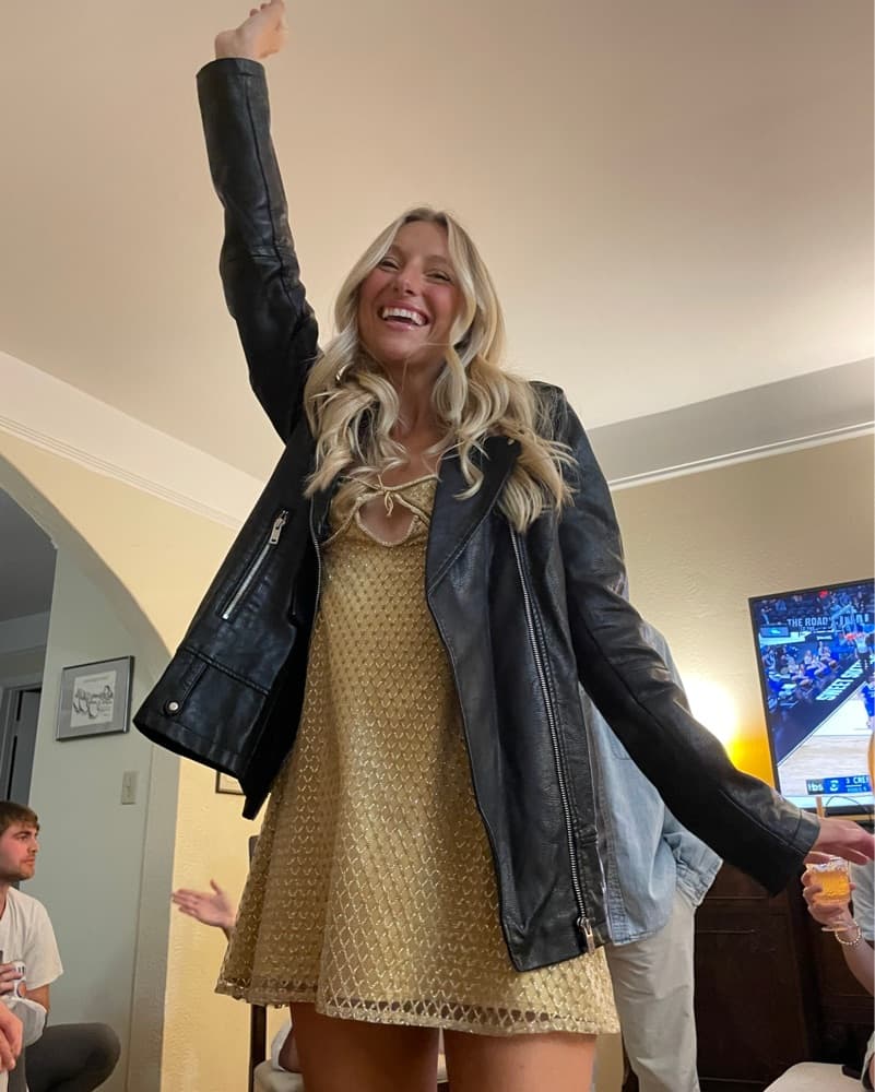 Fun Gold Mini Dress - Image 2