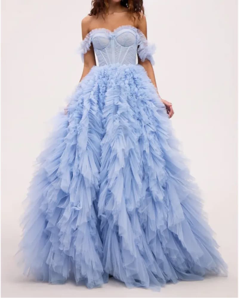Blue Toule Gown - Image 1