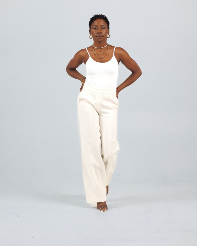 Zara Ivory High-Waisted Tailored Pants | - Image 3