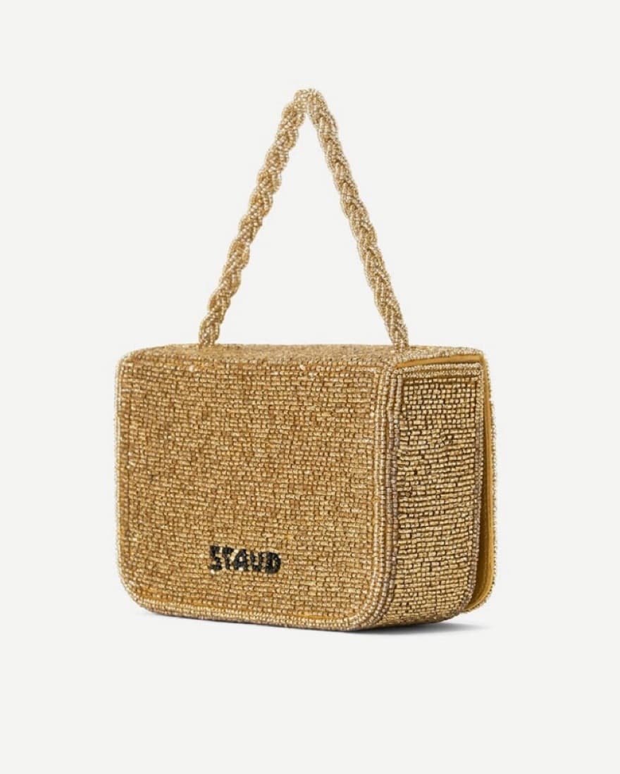 Staud Carmen Beaded Gold Clutch - Image 2