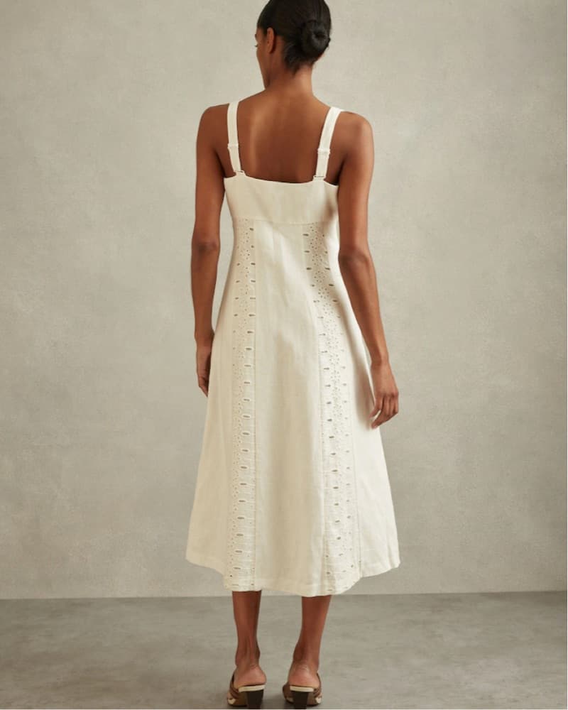 Reiss Elegant Eyelet Midi Dress - Ivory - Image 2