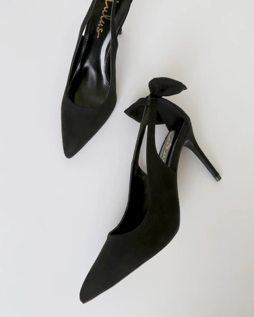 Sarika Black Suede Pointed-Toe Slingback - Image 4
