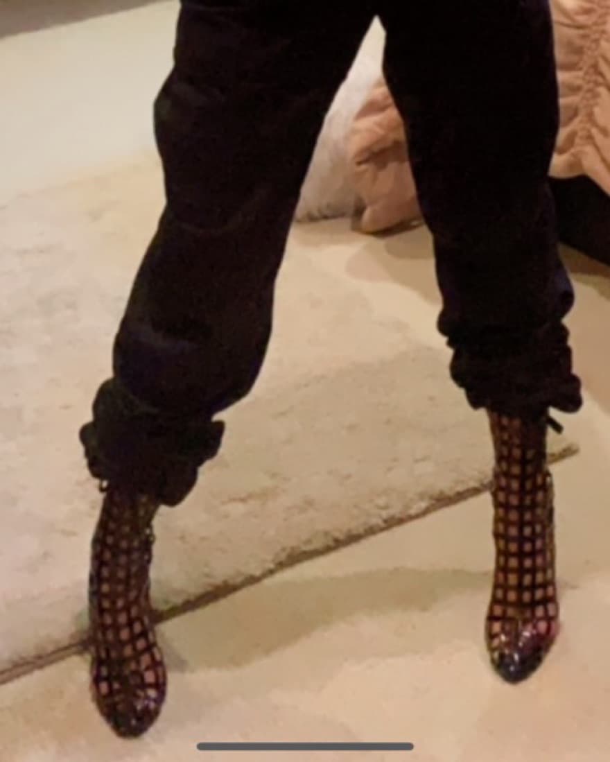 Caged Black Heel Booties - Image 1