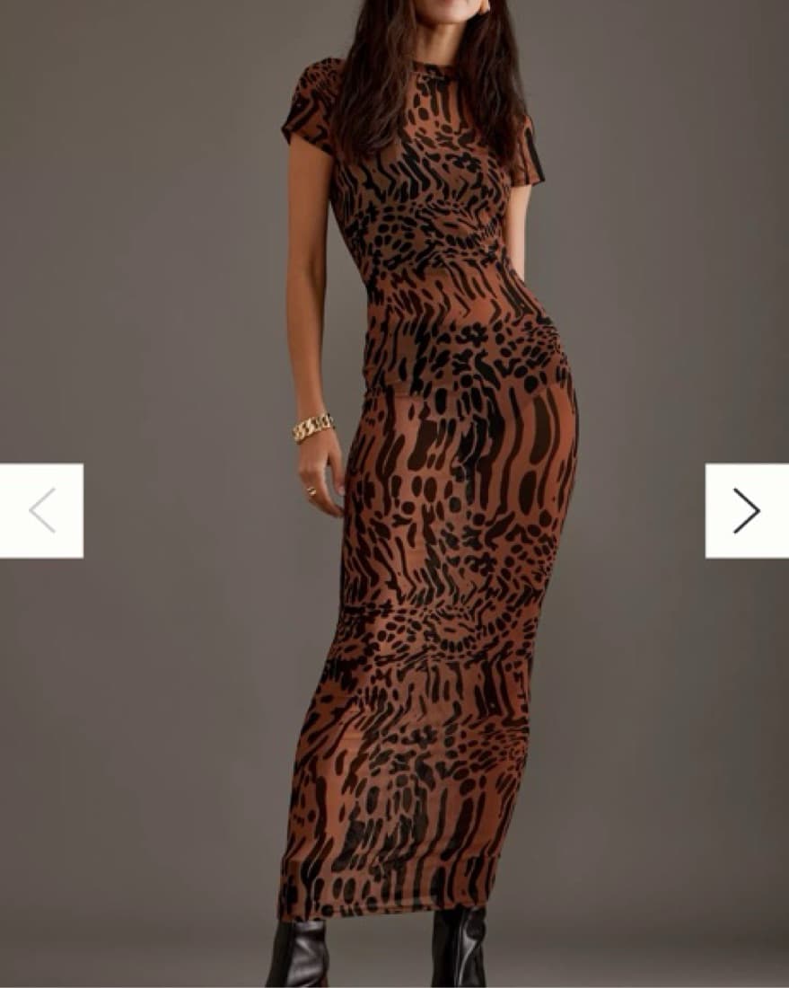 Good American Leopard Sheer Maxi - Image 3