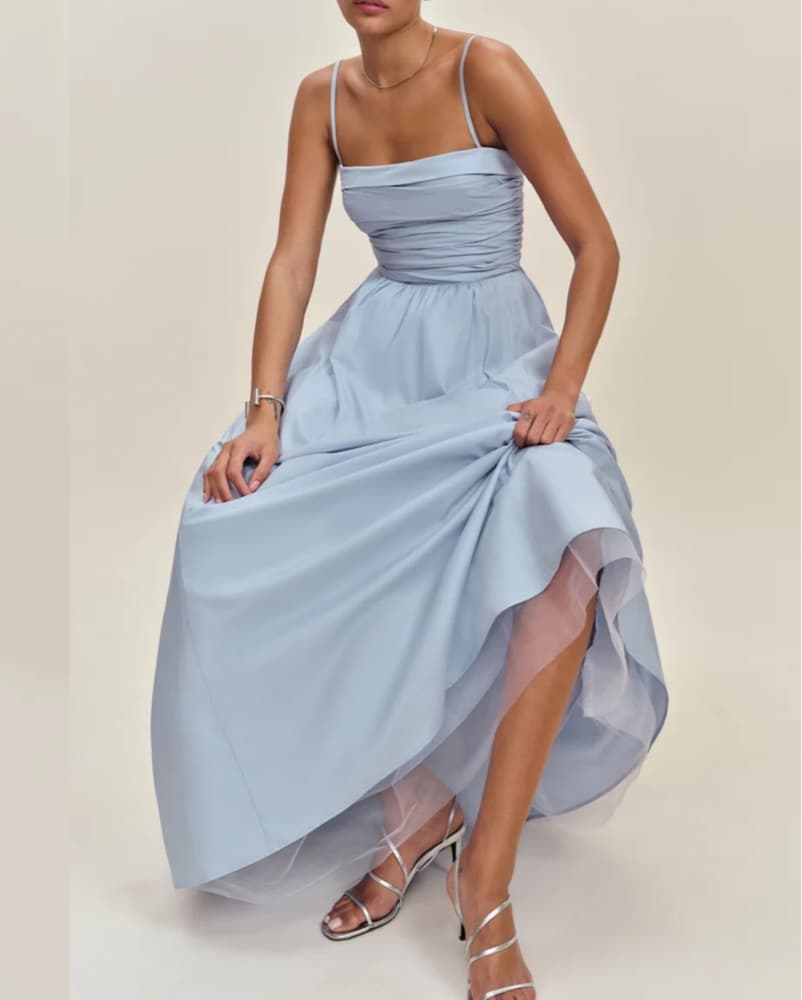Reformation Kastoria Dress Blue - Image 4