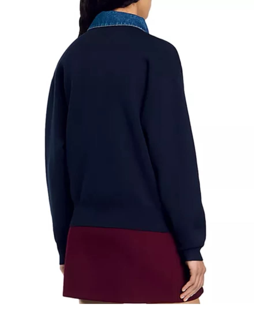 Sandro Damien Denim Collar Sweater - Image 5