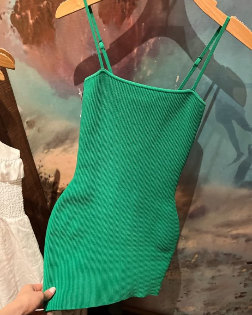 Green Reformation Mini Dress - Image 1
