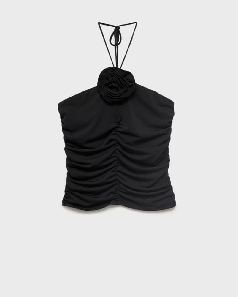 Black Mango Halter With Rose - Image 1