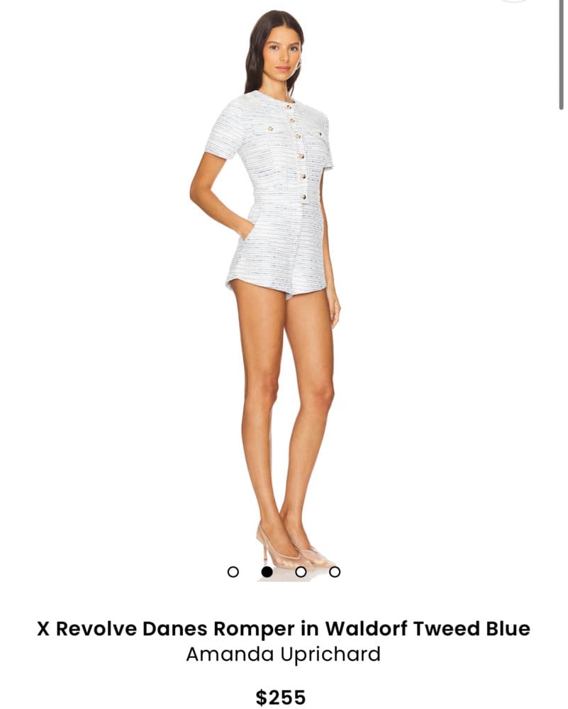 Amanda Uprichard Romper in Tweed Blue - Image 2