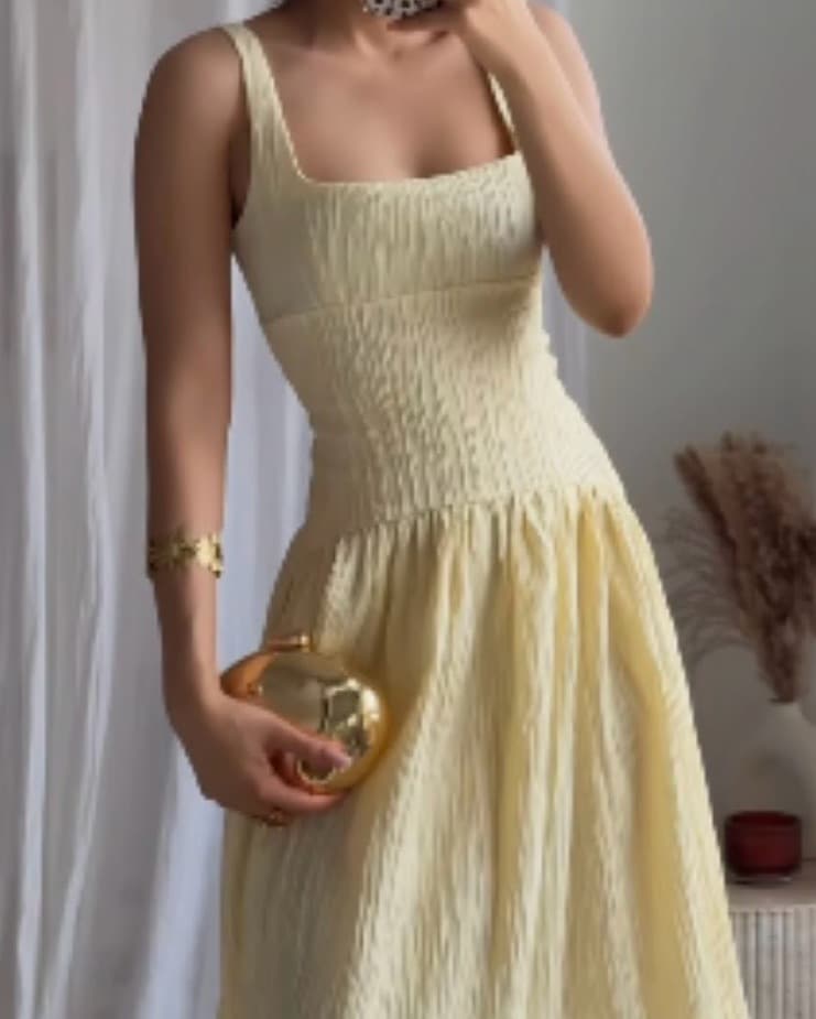 Zara Butter Yellow Dress - Image 5