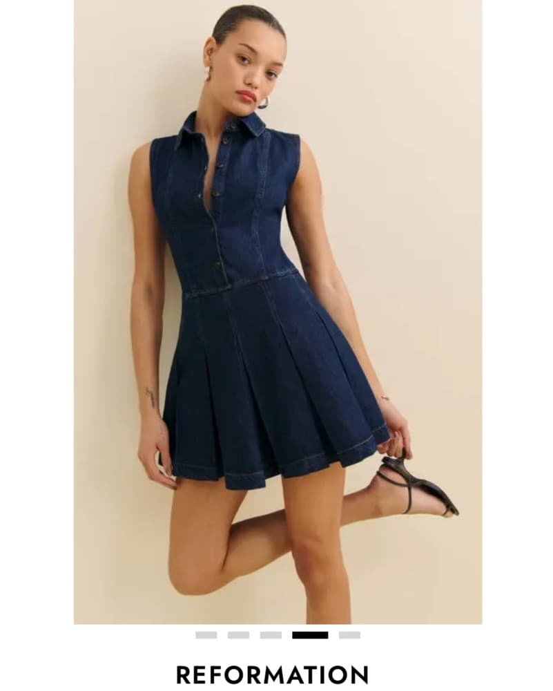 Reformation Arella Denim Mini Dress - Image 1