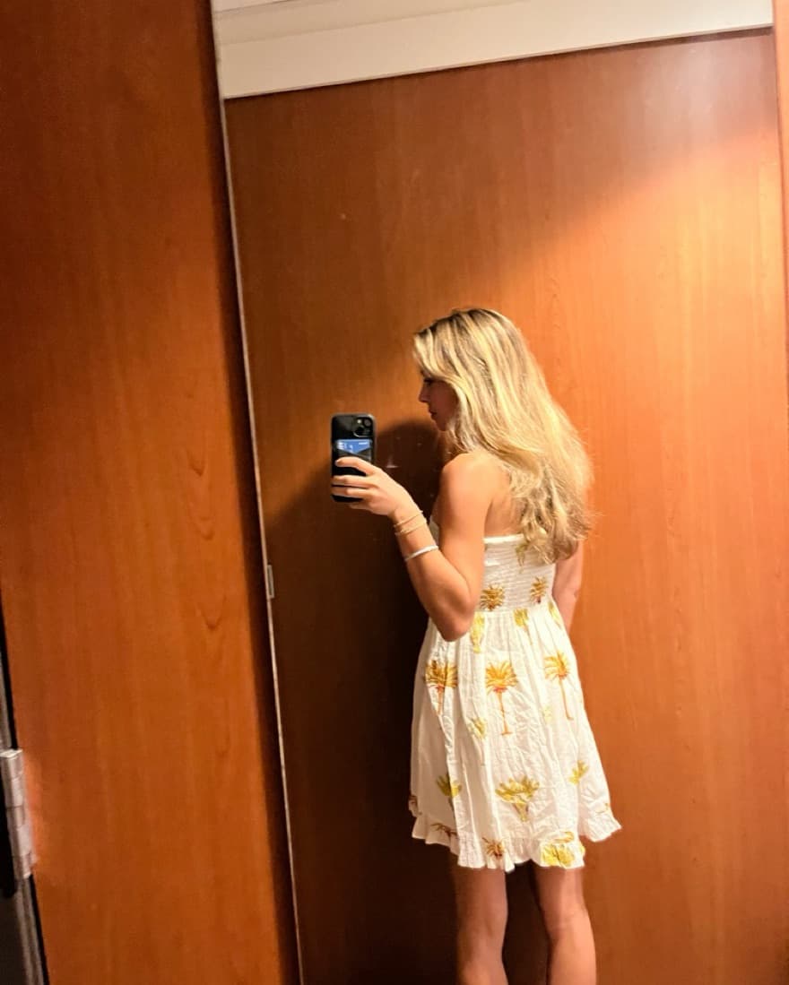White Mini Dress W Palm Trees - Image 3