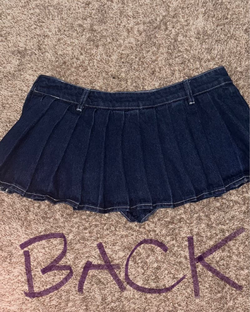 Lioness Rider pleated denim skort - Image 3