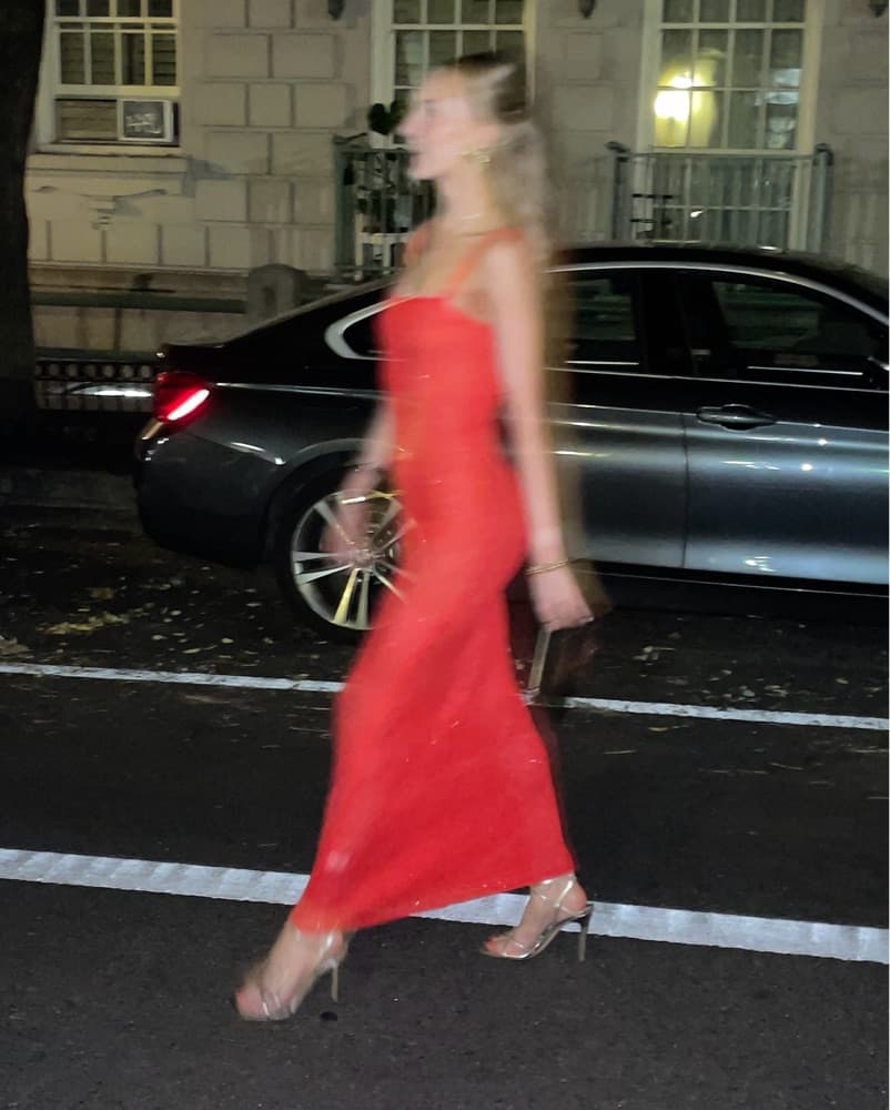 Red Knit Rumored Maxi Dress - Image 2
