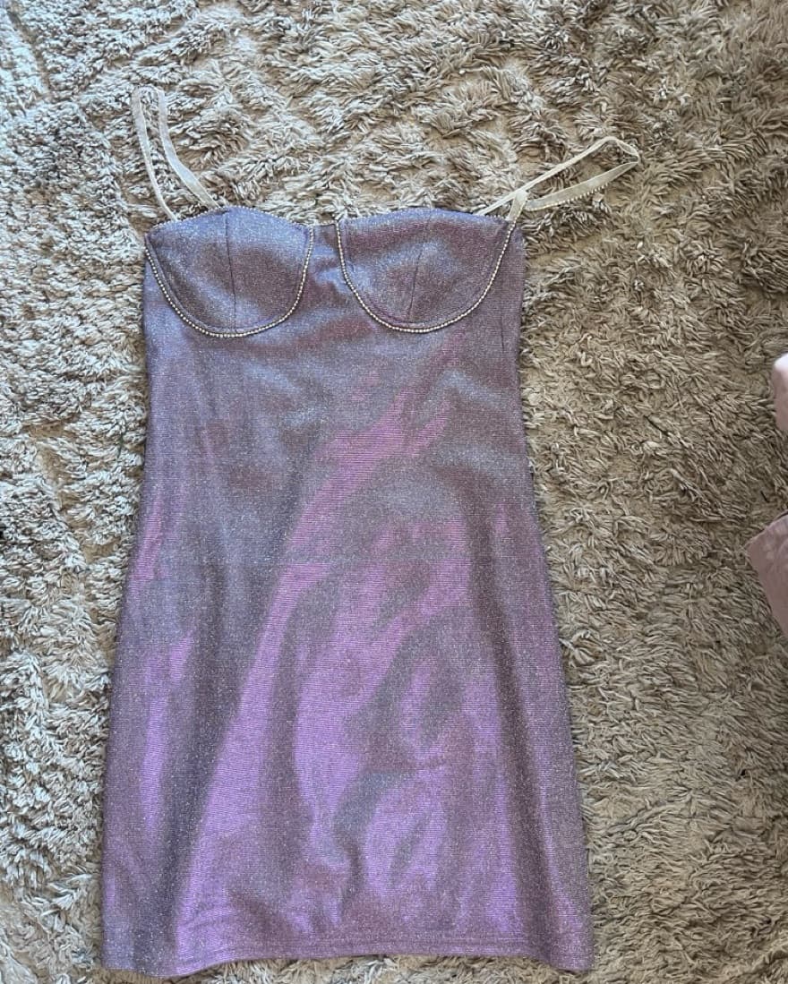 Iridescent Purple Sparkly Dress - Image 1
