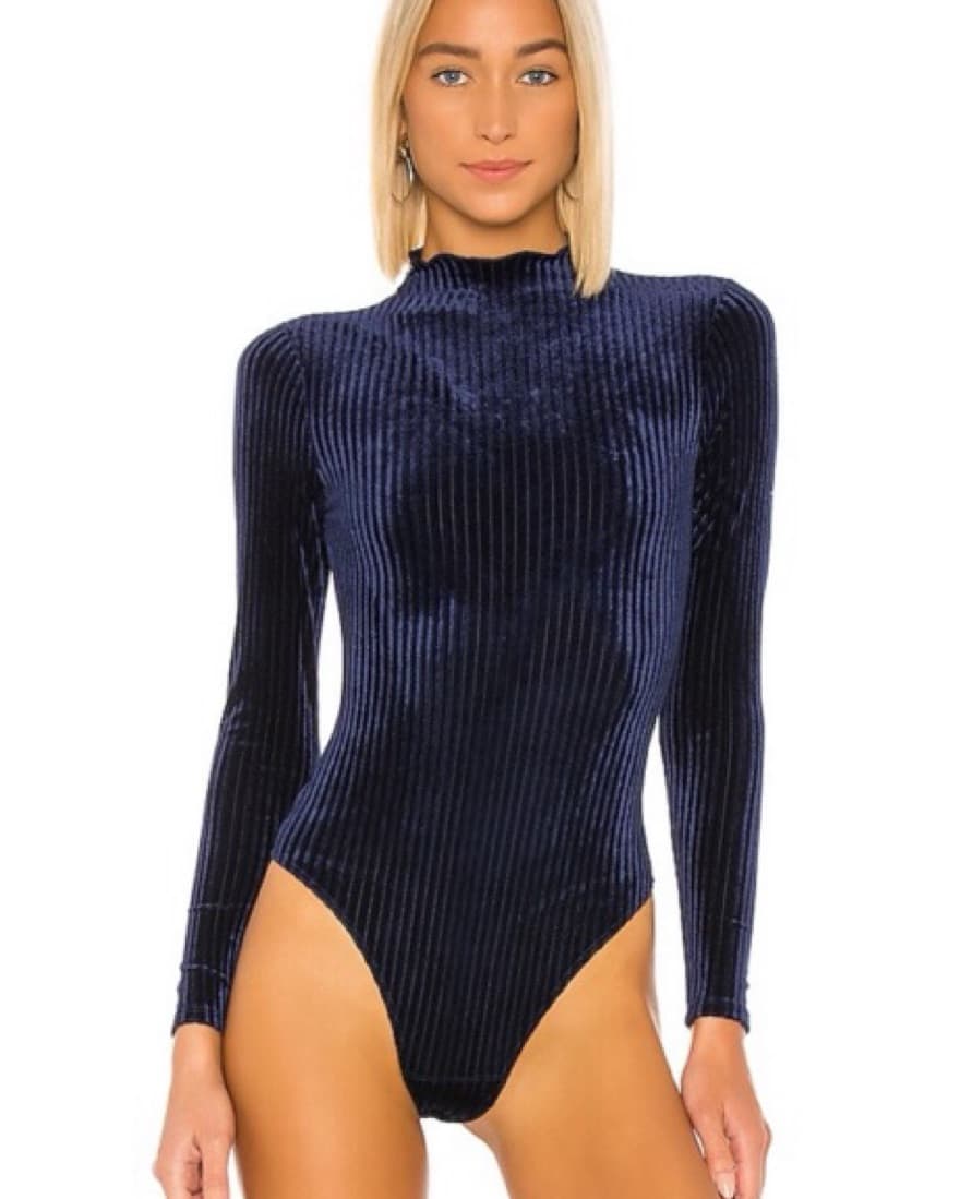 Navy Velvet Bodysuit - Image 2
