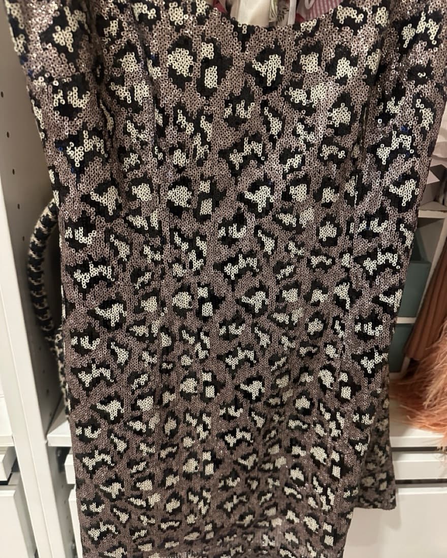 Sequin Cheetah Print Dress - Image 3