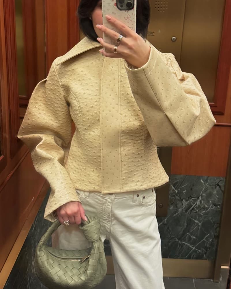 Revolve Yellow The Label Ostrich Jacket  - Image 1