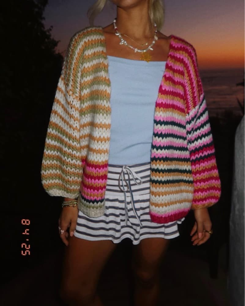 Beautiful Striped Multicolor Cardigan - Image 2