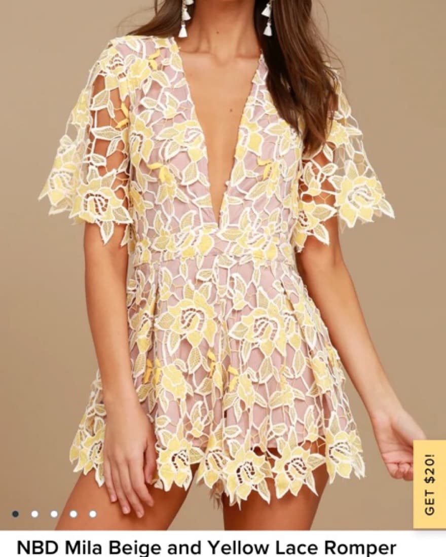 NBD Yellow Lace Romper  - Image 1