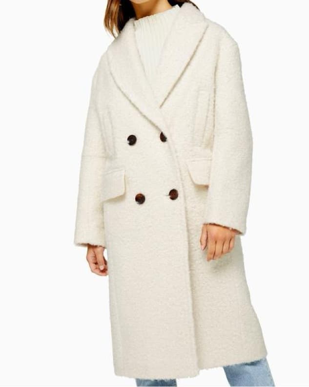 Topshop Chic Cream Boucle Coat - Image 1