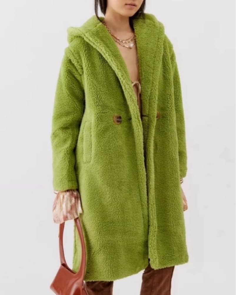 MIA 2 FAUX FUR COAT IN KIWI - Image 1