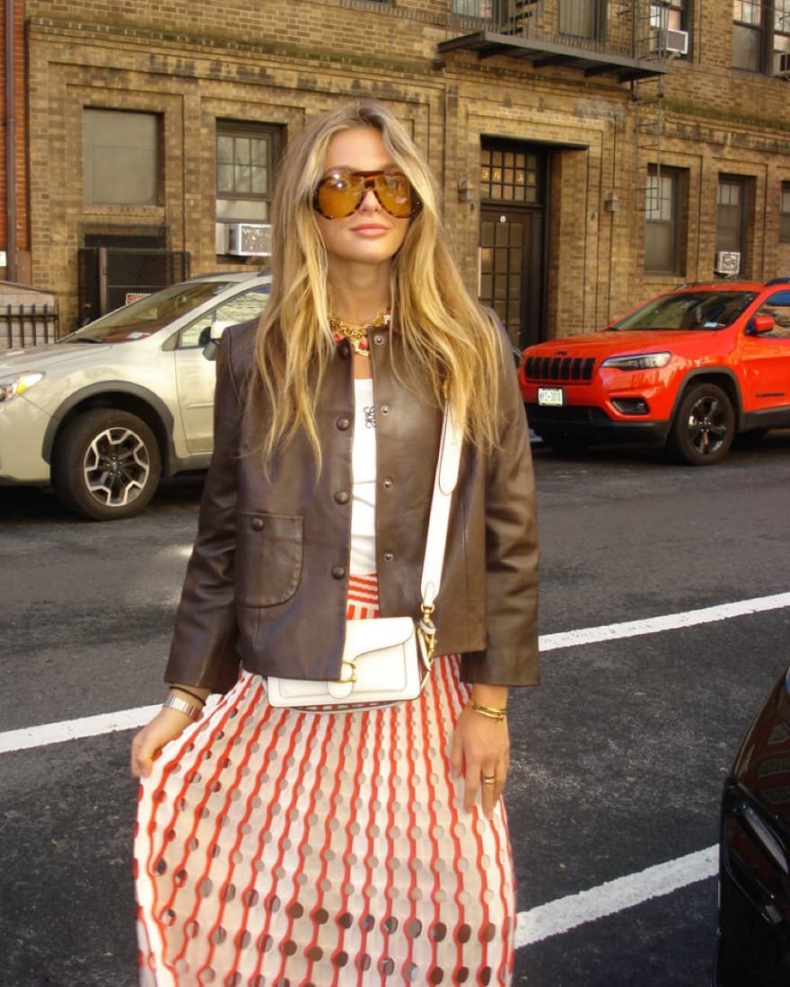 Ba&sh Brown Leather Short Jacket - Image 1
