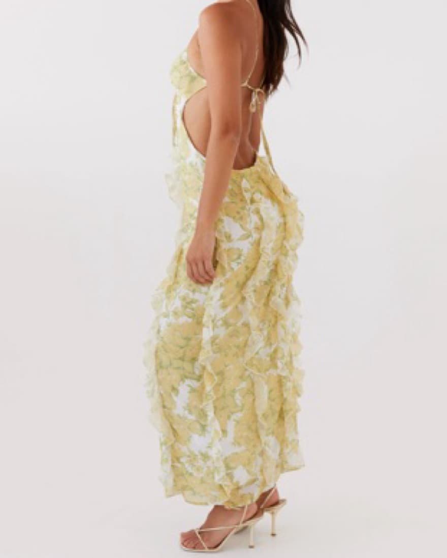 Vibrant Floral Open Back Maxi Dress - Image 4