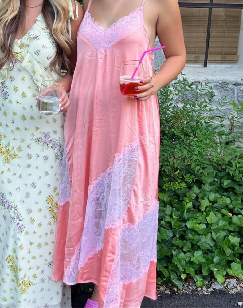 Free People Pink Satin Slip - Image 1