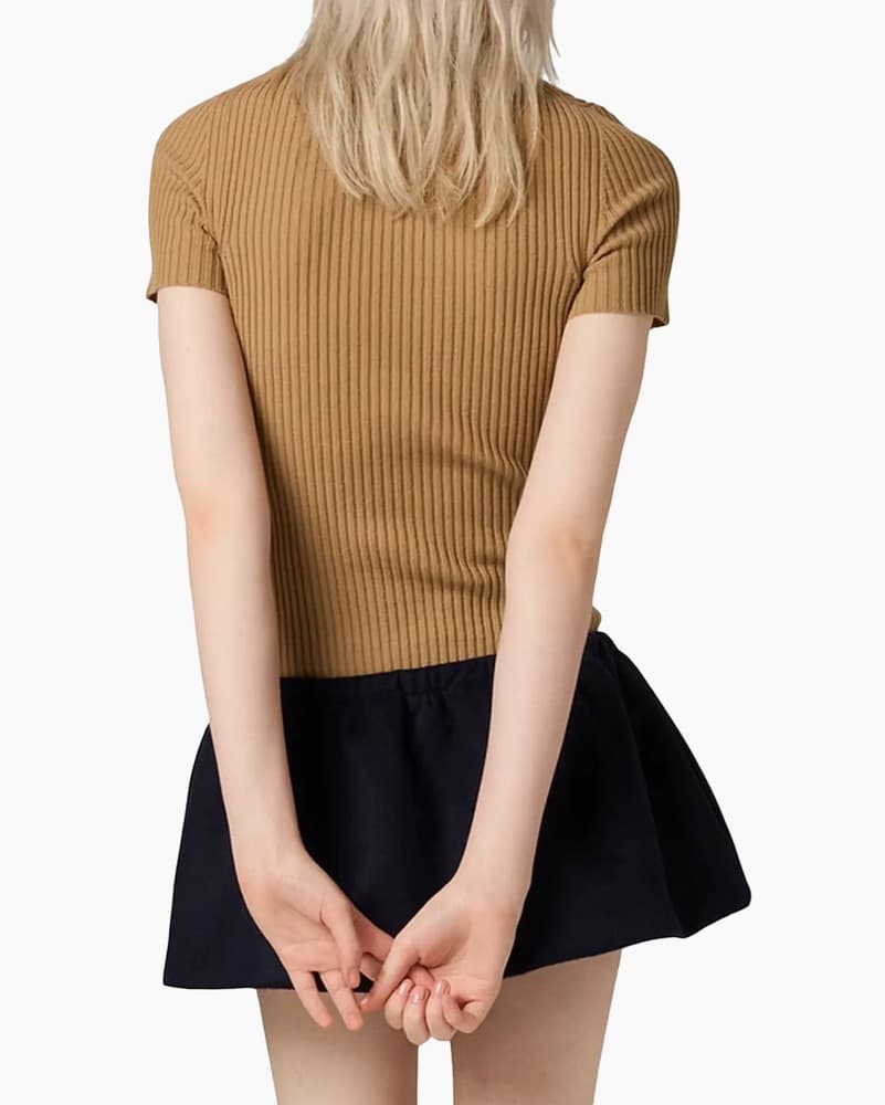 Miu Miu Ribbed Cashmere Polo Sweater - Image 3