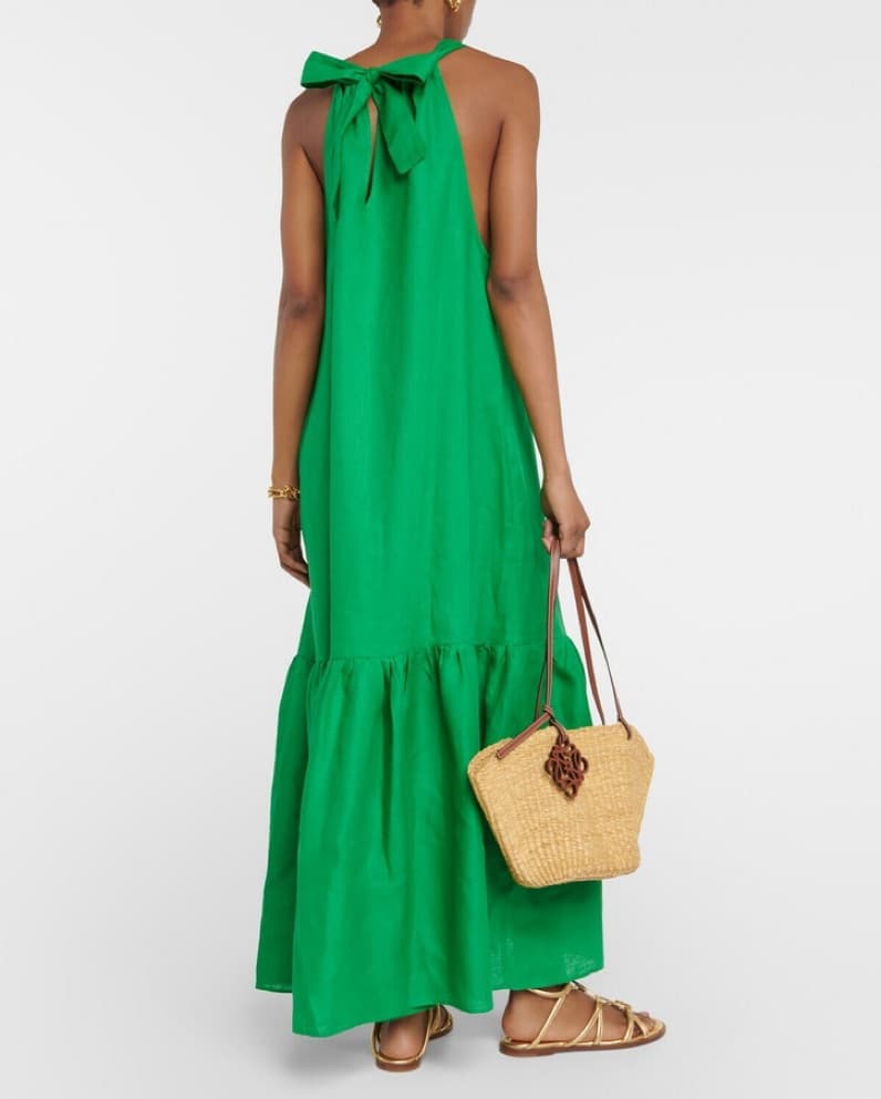 Vibrant Green Halter Maxi Dress - Image 3
