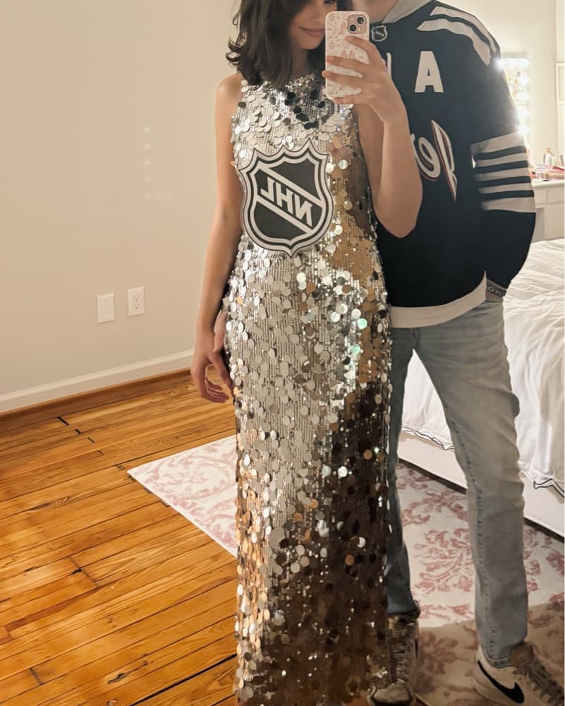 Petal & Pup Silver Sequin Maxi Dressp - Image 2