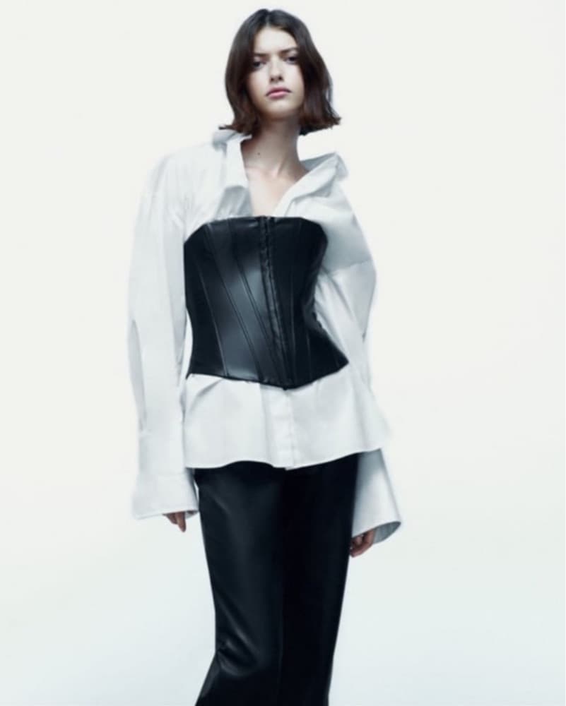 Zara Faux Leather Corset Top - Image 5