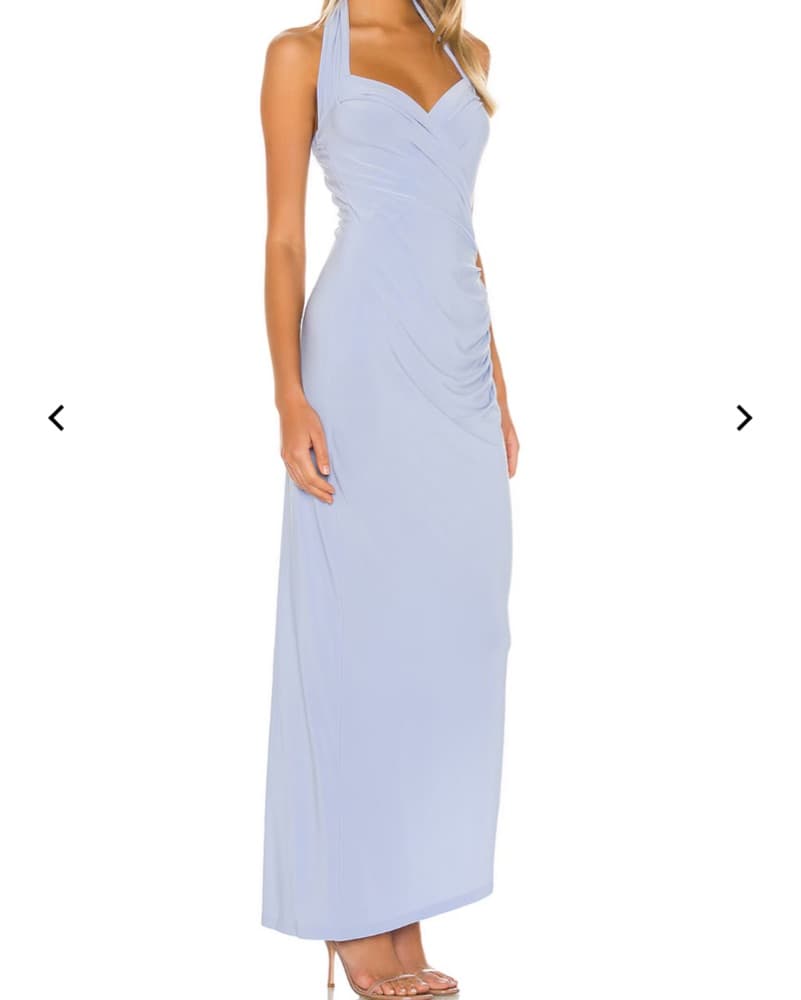 Norma Kamali Blue Halter Midi Dress - Image 2