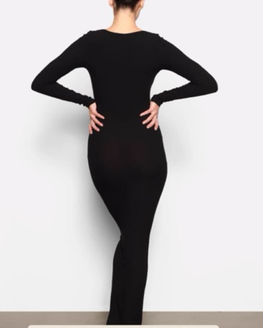 Black long sleeve skims dress  - Image 2