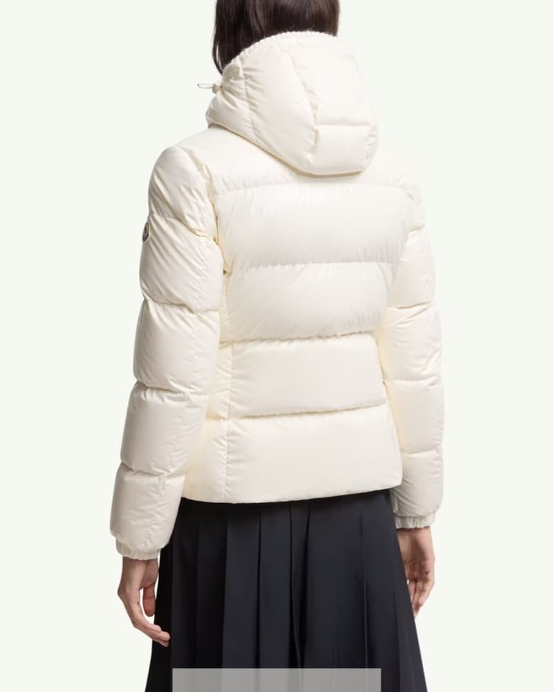 Moncler White Puffer With Fur Hood  - Image 2